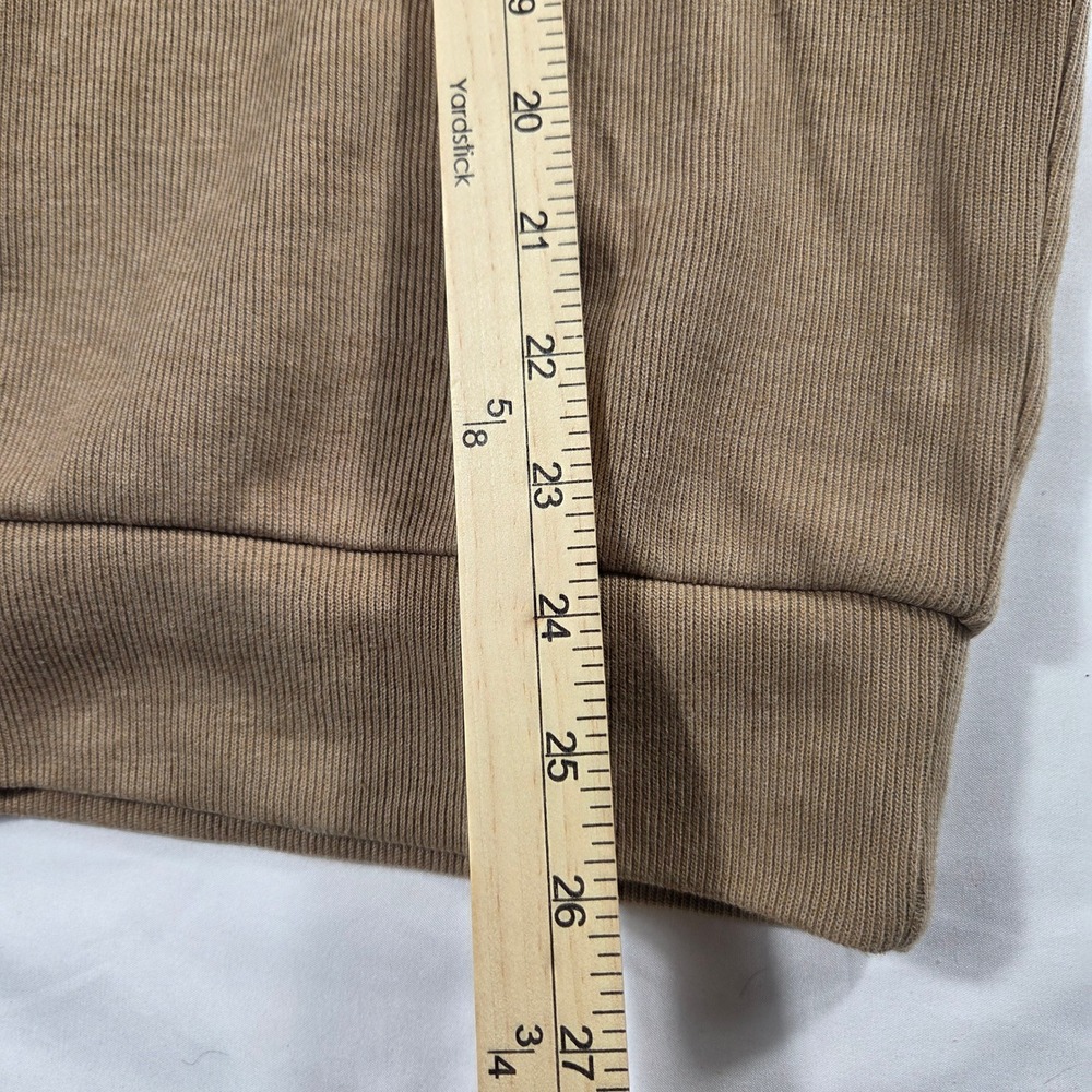 US Polo Assn Mens XL Quarter Zip Pullover Tan Brown Ribbed Cotton Blend Sweater - Picture 5 of 7